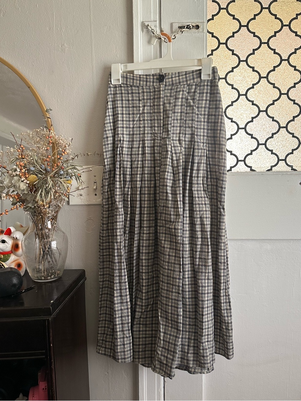 Christy Dawn Plaid Cotton Blend Maxi Skirt